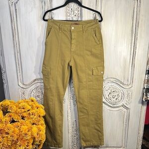 Judy Blue Green Cargo Pants Straight Leg Utilitarian